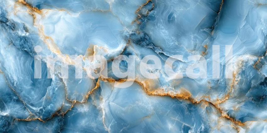 Abstract Blue and Gold Marble Texture with Swirling Veins and Metallic Accents for Luxury, Elegant, and High-End Designs