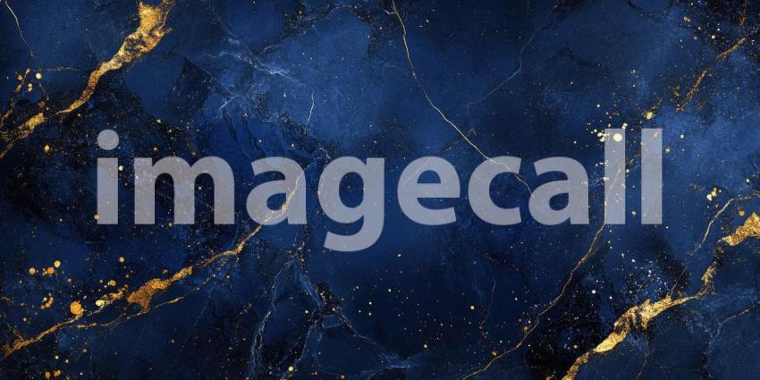 Abstract Blue and Gold Marble Texture with Swirling Veins and Metallic Accents for Luxury, Elegant, and High-End Designs