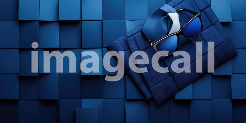 Futuristic Abstract Background with Floating Blue Cubes and Glowing Particles for Technology, Sci-Fi, and Modern Design Concepts