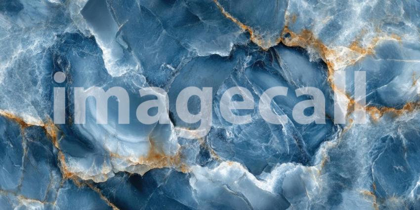 Abstract Blue and Gold Marble Texture with Swirling Veins and Metallic Accents for Luxury, Elegant, and High-End Designs