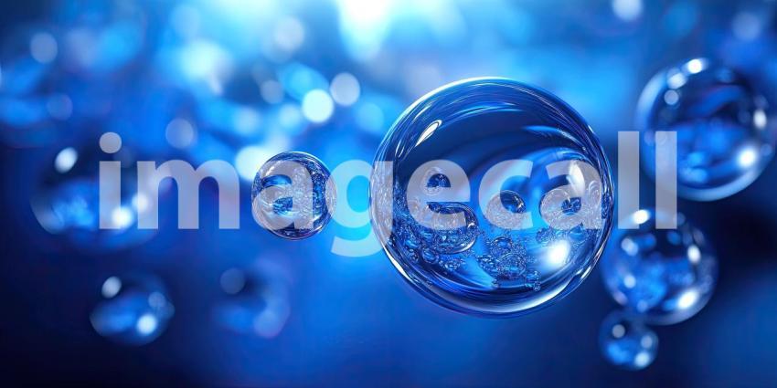 Abstract Liquid Metal Texture with Wavy, Reflective Surface in Vibrant Blue Hues for Modern, Artistic, and Creative Designs