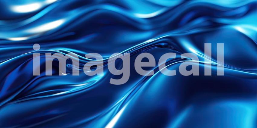 Abstract Liquid Metal Texture with Wavy, Reflective Surface in Vibrant Blue Hues for Modern, Artistic, and Creative Designs