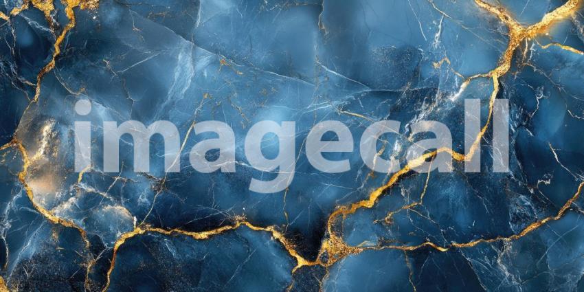 Abstract Blue and Gold Marble Texture with Swirling Veins and Metallic Accents for Luxury, Elegant, and High-End Designs