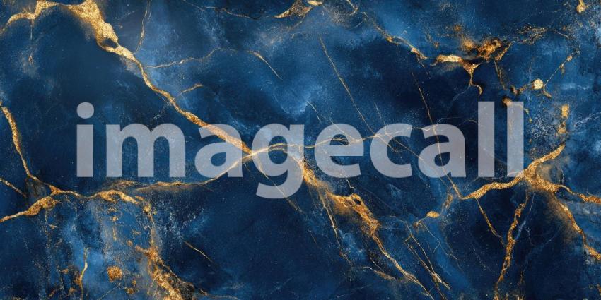 Abstract Blue and Gold Marble Texture with Swirling Veins and Metallic Accents for Luxury, Elegant, and High-End Designs
