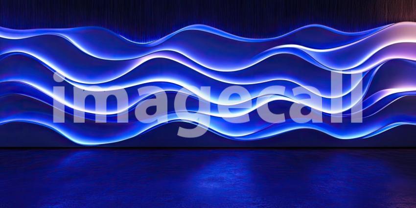 Abstract Liquid Metal Texture with Wavy, Reflective Surface in Vibrant Blue Hues for Modern, Artistic, and Creative Designs