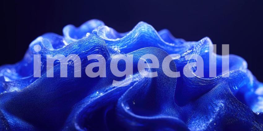 Abstract Liquid Metal Texture with Wavy, Reflective Surface in Vibrant Blue Hues for Modern, Artistic, and Creative Designs