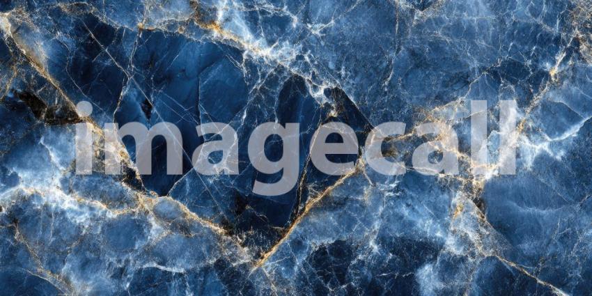 Abstract Blue and Gold Marble Texture with Swirling Veins and Metallic Accents for Luxury, Elegant, and High-End Designs