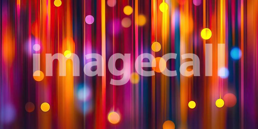 Abstract Light Trails with Vertical Lines and Colorful Bokeh Circles for Modern, Artistic, and Creative Designs