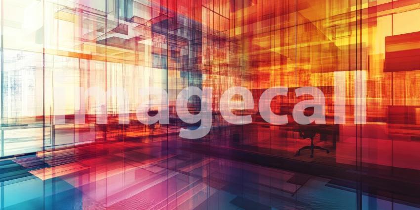 Abstract Architectural Rendering with Intersecting Planes and Vibrant Colors for Modern, Futuristic, and Design Concepts