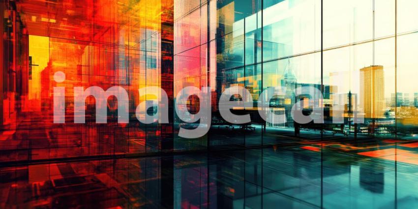 Abstract Architectural Rendering with Intersecting Planes and Vibrant Colors for Modern, Futuristic, and Design Concepts