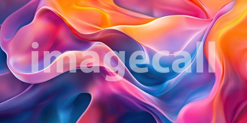 Abstract Fluid Art with Swirling Waves and Vibrant Hues of Pink, Orange, and Blue for Modern, Artistic, and Creative Designs