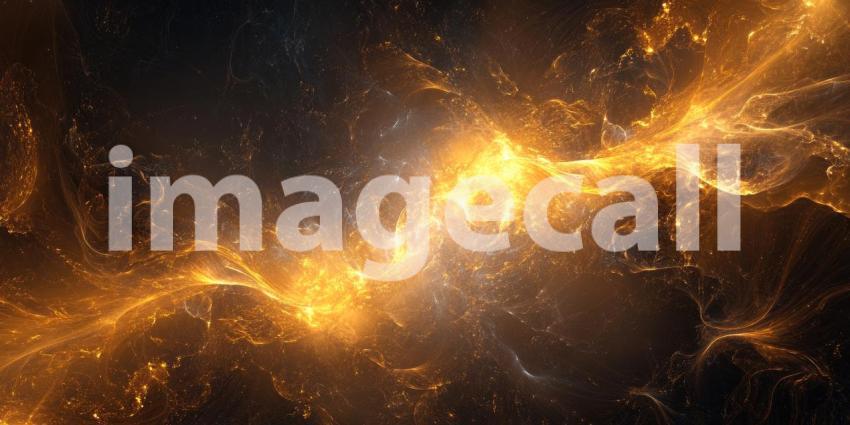 Abstract Golden Wave of Light with Shimmering Particles and a Dark Background for Luxury, Elegant, and High-End Designs