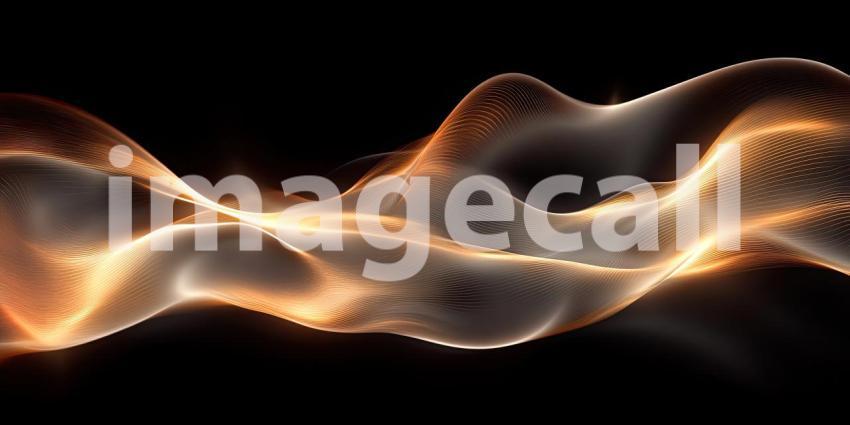 Abstract Golden Wave of Light with Shimmering Particles and a Dark Background for Luxury, Elegant, and High-End Designs