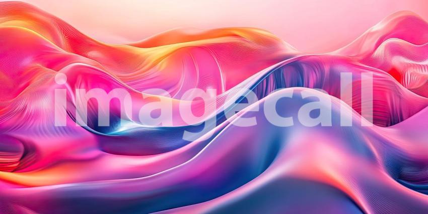 Abstract Fluid Art with Swirling Waves and Vibrant Hues of Pink, Orange, and Blue for Modern, Artistic, and Creative Designs