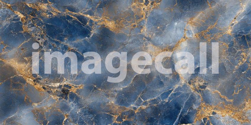 Cosmic Bloom: A Fractal Flower with Blue Petals and a Glowing Golden Core Against a Starry Night Sky