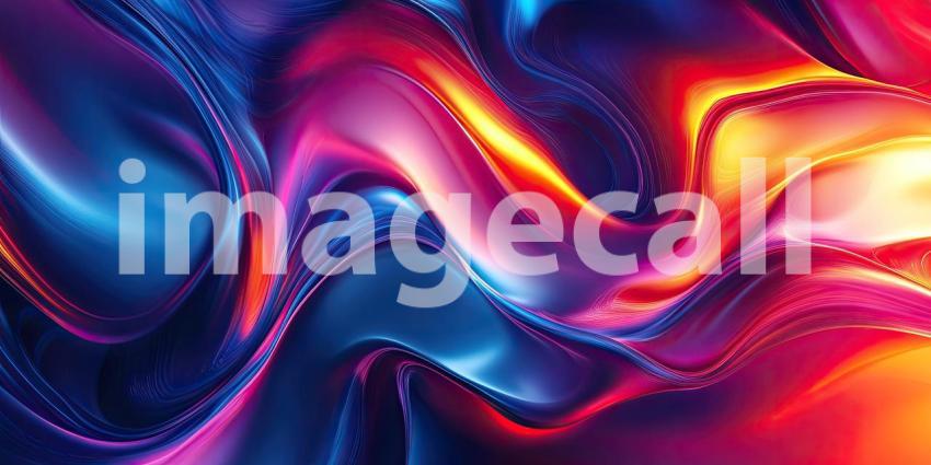 Abstract Fluid Art with Swirling Waves and Vibrant Hues of Pink, Orange, and Blue for Modern, Artistic, and Creative Designs