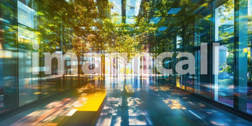 Abstract Architectural Rendering with Intersecting Planes and Vibrant Colors for Modern, Futuristic, and Design Concepts