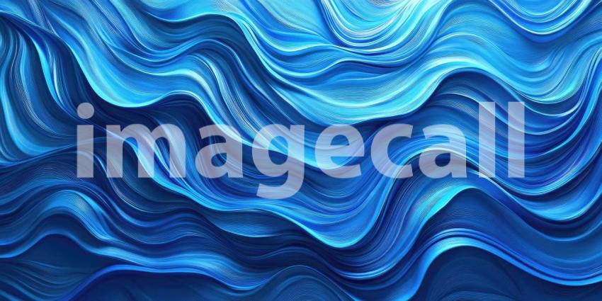 Abstract Liquid Metal Texture with Wavy, Reflective Surface in Vibrant Blue Hues for Modern, Artistic, and Creative Designs