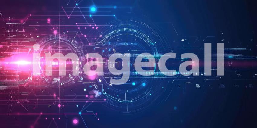 Abstract Geometric Composition with Intersecting Red and Blue Crystals and Glowing Lines for Futuristic, Sci-Fi, and Modern Designs