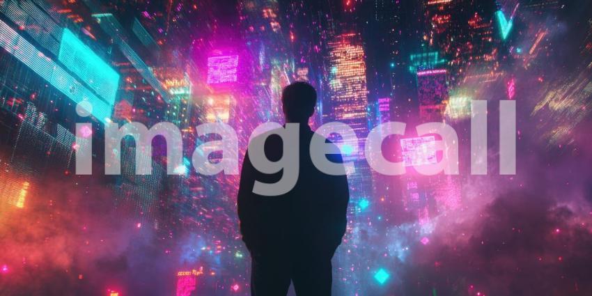 Cosmic Explosion with a Burst of Colorful Lights and Particles Radiating Outward for Space, Science, and Futuristic Concepts