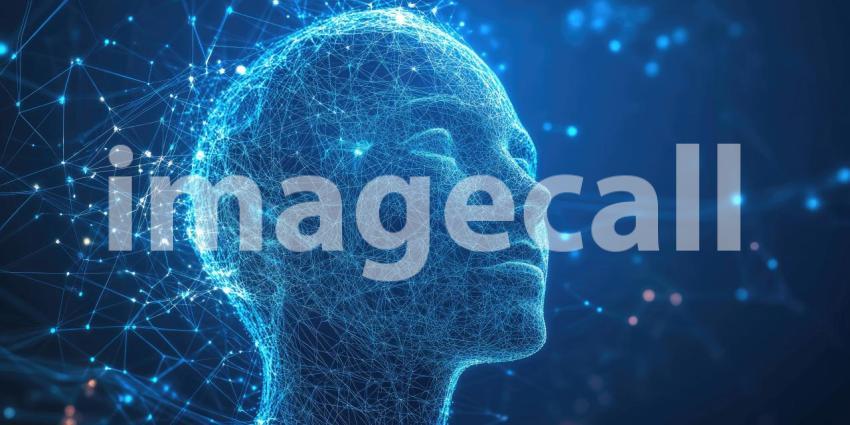 Abstract Geometric Composition with Intersecting Red and Blue Crystals and Glowing Lines for Futuristic, Sci-Fi, and Modern Designs