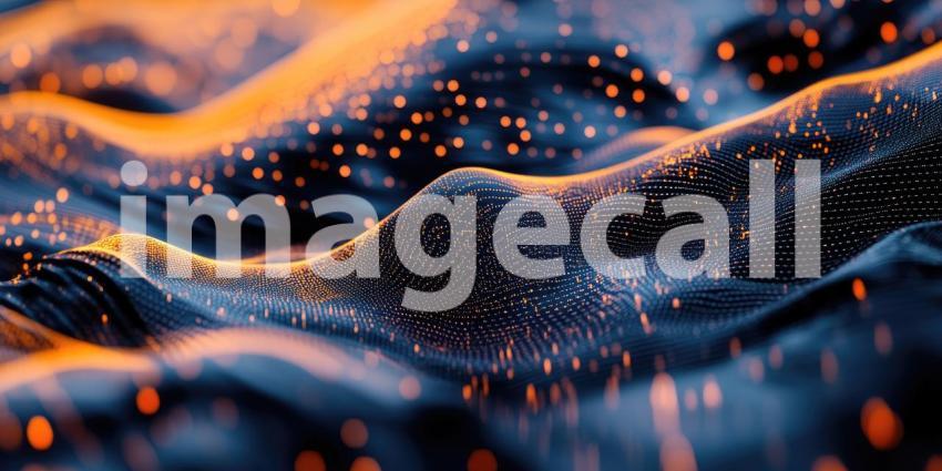 Data Flow Visualization. Abstract, futuristic background with glowing particles and lines. Perfect for technology, AI, and innovation concepts.