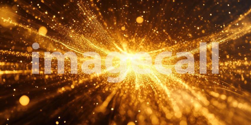 Golden Stardust Explosion. Dynamic, cosmic background with sparkling particles and light. Perfect for luxury, celebratory, and cosmic themes.