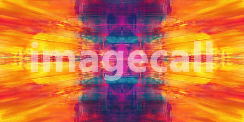 Abstract Glitch Art Cityscape. Vibrant, digital painting with vertical lines and distorted reflections. Perfect for futuristic, tech, and artistic concepts.