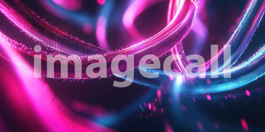 Neon Particle Trails. Abstract, futuristic background with glowing, swirling lines. Perfect for technology, energy, and science fiction themes.