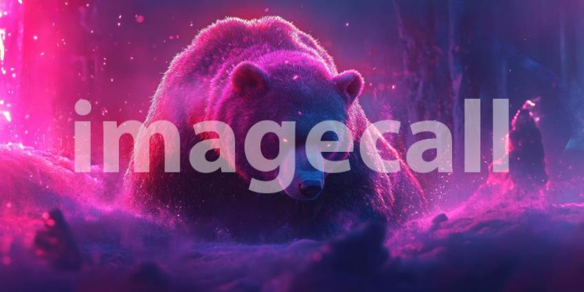 Polar Bear Portrait in Snowfall. Close-up of a majestic white bear with a dark background. Perfect for wildlife, nature, and winter themes.