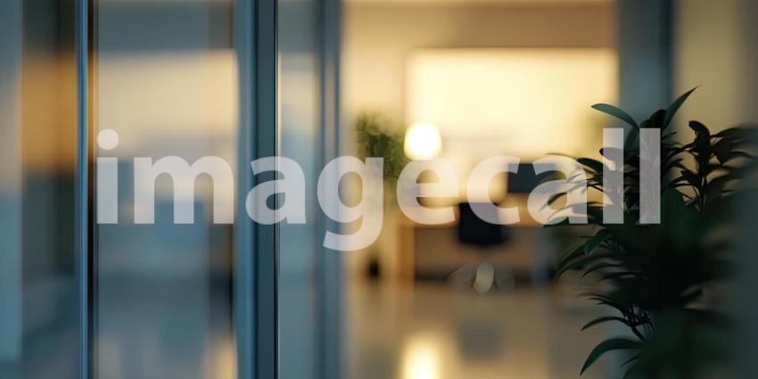 Modern Office Reception Area. Sunlit workspace with a clean design and stylish furniture. Perfect for business, interior design, and corporate themes.
