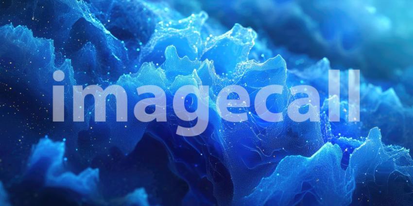 Blue Nebula Dust. Abstract, cosmic background with glowing particles and swirling textures. Perfect for space, science fiction, and fantasy themes.