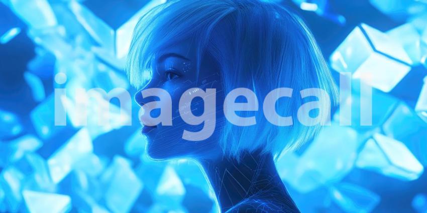 Blue Nebula Dust. Abstract, cosmic background with glowing particles and swirling textures. Perfect for space, science fiction, and fantasy themes.