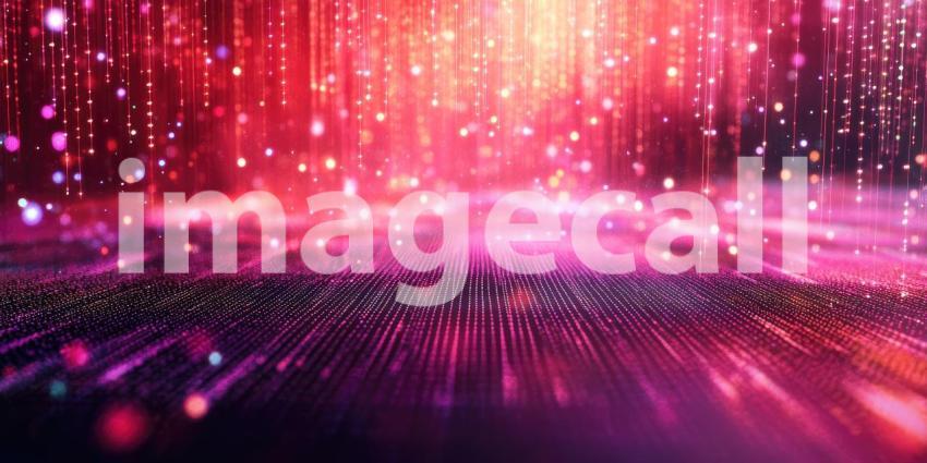 Red Digital Matrix Tunnel. Abstract, futuristic background with glowing lines and binary code. Perfect for technology, data, and virtual reality themes.