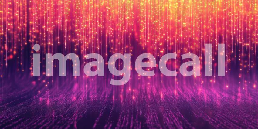 Red Digital Matrix Tunnel. Abstract, futuristic background with glowing lines and binary code. Perfect for technology, data, and virtual reality themes.