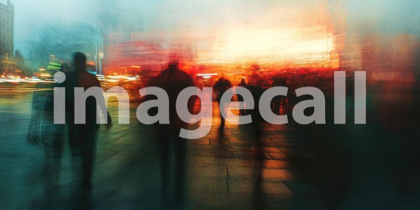 Dynamic Outdoor Gathering: People Walking and Running in Colorful Outfits Under a Sunny Sky