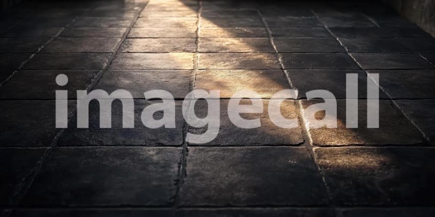 Sunlight Streaming Through Window in Empty Room. Dramatic light and shadow play in a minimalist interior with a closed door. Perfect for interior design, atmospheric, and moody themes.