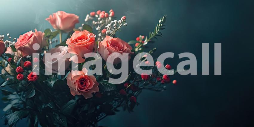 Delicate Pink Flowers in Bloom. A close-up of a vibrant bouquet with soft lighting. Perfect for floral, spring, and feminine themes.