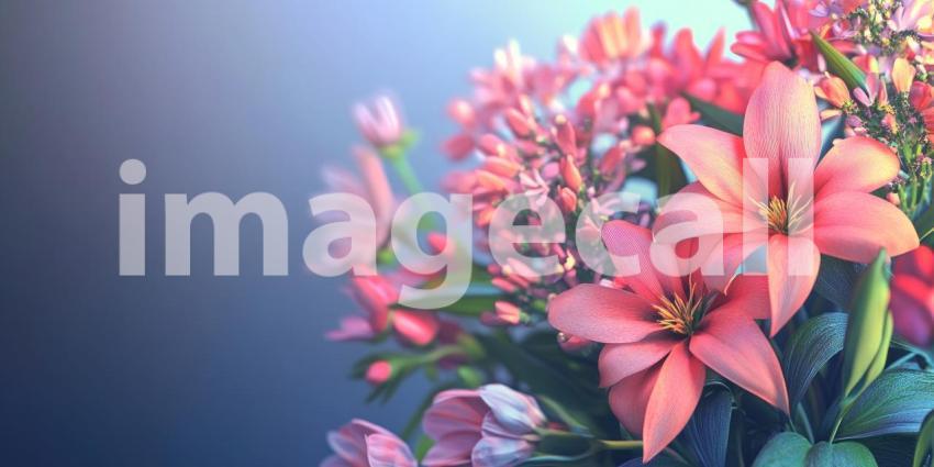 Delicate Pink Flowers in Bloom. A close-up of a vibrant bouquet with soft lighting. Perfect for floral, spring, and feminine themes.