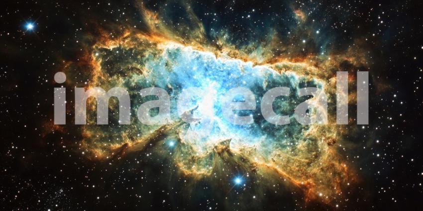 Cosmic Nebula Abstract Art. A swirling mass of vibrant colors resembling a celestial nebula. Perfect for space, science fiction, and psychedelic themes.