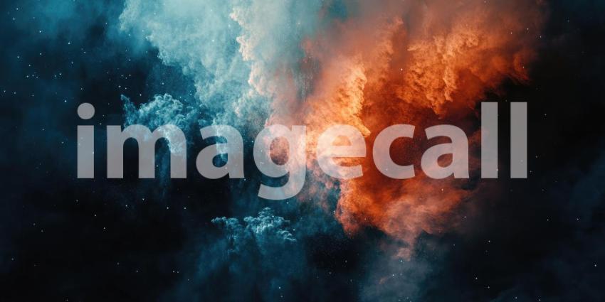 Cosmic Nebula Abstract Art. A swirling mass of vibrant colors resembling a celestial nebula. Perfect for space, science fiction, and psychedelic themes.