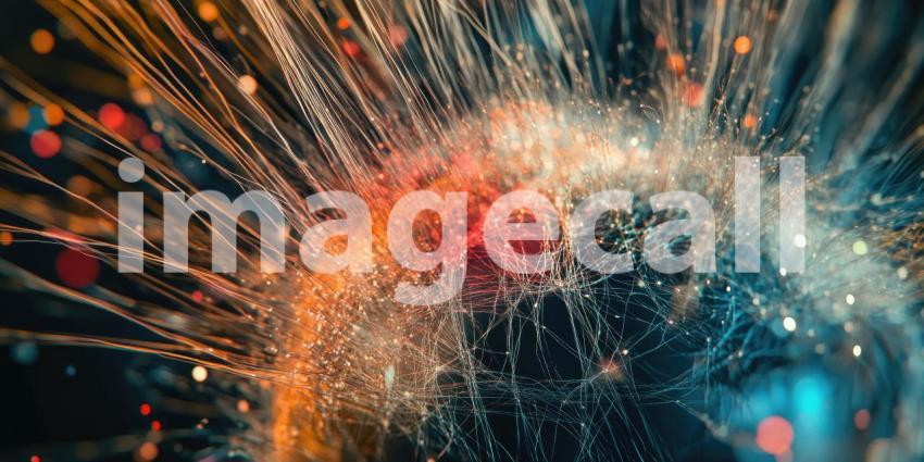 Cosmic Energy Field. A swirling abstract background with vibrant colors and glowing particles. Perfect for science fiction, technology, and energy themes.