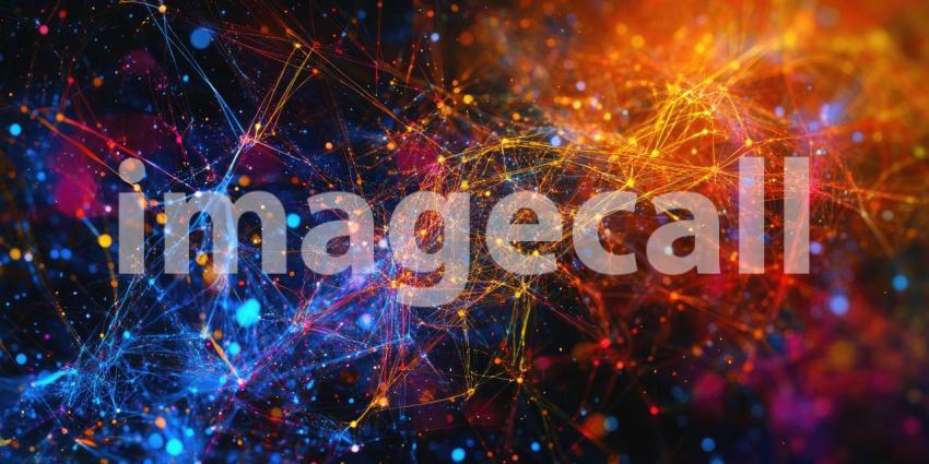 Cosmic Energy Field. A swirling abstract background with vibrant colors and glowing particles. Perfect for science fiction, technology, and energy themes.