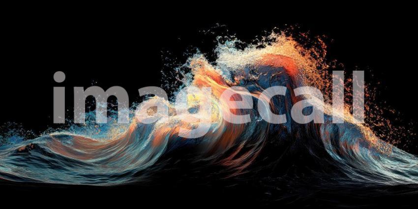 Abstract Colorful Mountain Range. A vibrant digital landscape with swirling, textured mountains. Perfect for science fiction, technology, and abstract themes.