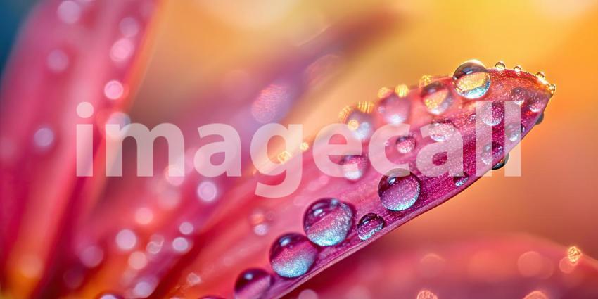 Dewdrops on a Pink Petal. Close-up of water droplets glistening on a vibrant flower petal. Perfect for nature, beauty, and spring themes.