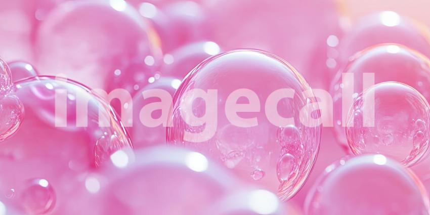 Floating Pink Bubbles. A cluster of iridescent soap bubbles against a pastel background. Perfect for beauty, skincare, and dreamlike themes.