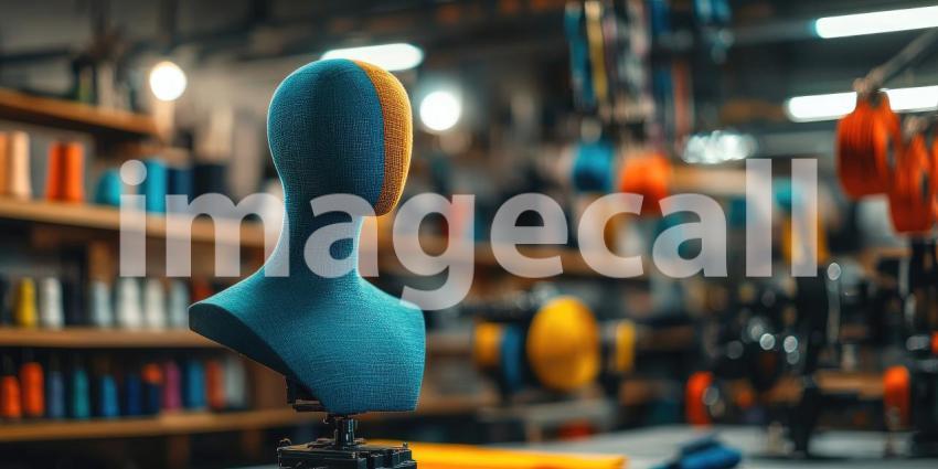 Mannequin Display in Clothing Store. A mannequin wearing a plaid shirt in a stylish shop interior. Perfect for fashion, retail, and store design themes.