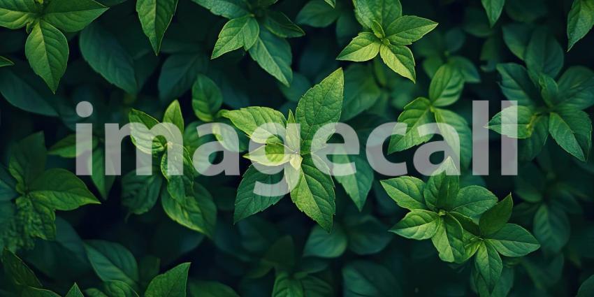 Lush Green Foliage Background. A vibrant texture of fresh leaves in a dark forest. Perfect for nature, botanical, and organic themes.