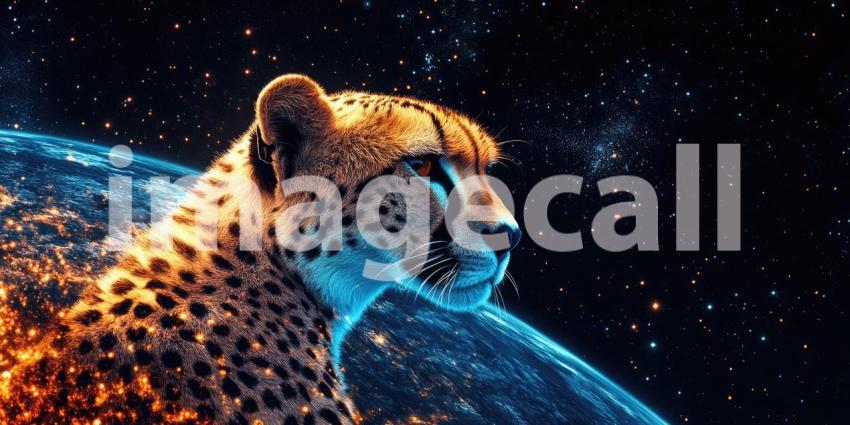 Cheetah on the Prowl. A majestic cheetah stalks its prey through tall grass in the African savanna. Perfect for wildlife, nature, and adventure themes.