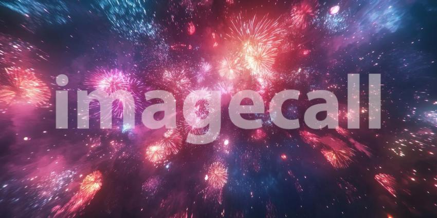 London Skyline with Fireworks. A vibrant cityscape with fireworks exploding over iconic landmarks. Perfect for travel, celebration, and cityscape themes.